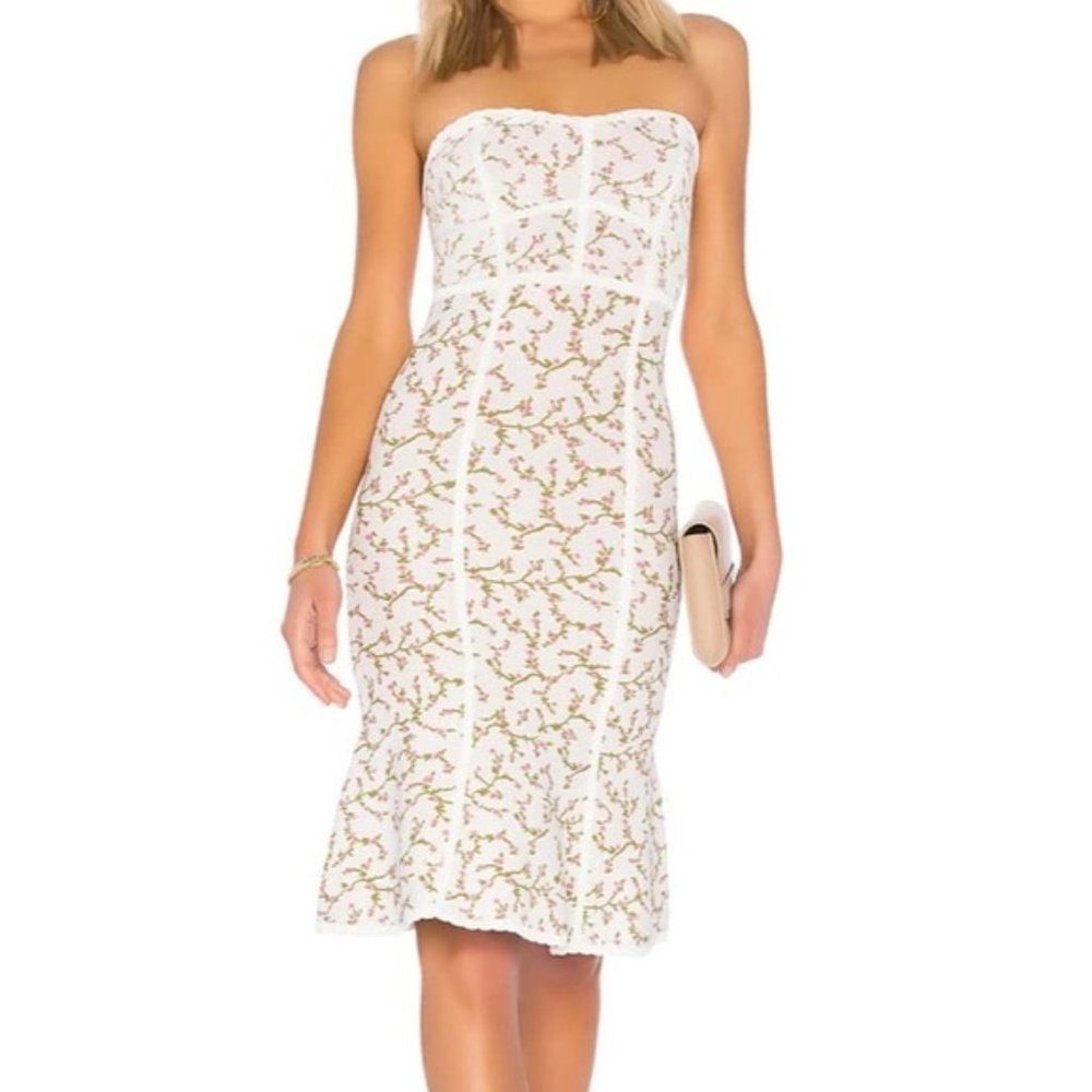 BCBGMAXAZRIA Lynne Jacquard Strapless Dress.